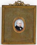 A gilt framed 19thC. miniature portrait watercolou