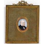 A gilt framed 19thC. miniature portrait watercolou