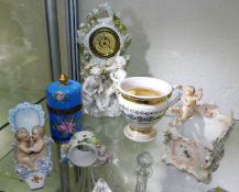 A quantity of continental porcelain items includin