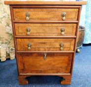 A small 19thC. inlaid chest H27.5in x W20.5in x D1