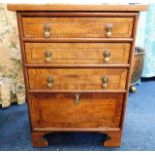 A small 19thC. inlaid chest H27.5in x W20.5in x D1