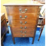 A mahogany music chest with six drawers H35.5in x