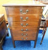 A mahogany music chest with six drawers H35.5in x