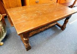 A robust rustic oak coffee table made from 19thC.