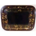 A large c.1900 lacquerware tray with gilded decor