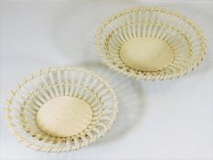 Two 19thC. Wedgwood creamware baskets 9.75in wide