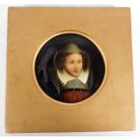A gilt framed portrait miniature oil on panel of T
