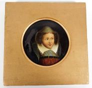 A gilt framed portrait miniature oil on panel of T