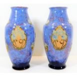 A pair of Maud Bowden Doulton stoneware vases 9.5in given by Sir Stephen Courtauld & Lady Virginia C