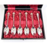 A cased set of six Richard Richardson silver tea s