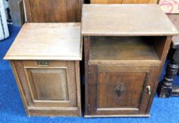 A small linen chest with pull down front twinned w