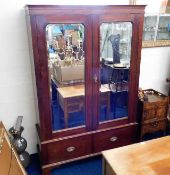 A good quality 19thC. mahogany mirrored wardrobe b