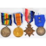 A WW1 medal set awarded to Lt. Commander J. Edwards Royal Navy with oak leaf twinned with silver WRN