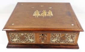 A 19thC. Indo Portuguese style box with inlaid ivo