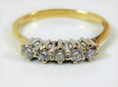 A 14ct gold ring set with 0.5ct diamond 1.6g size