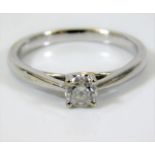 A 9ct white gold diamond solitaire ring size L 2.1