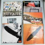 Eight Led Zeppelin vinyl LP's, Led Zeppelin III album lacking vinyl & one 2008 Led Zeppelin calendar