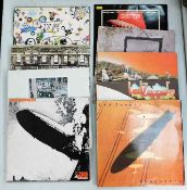 Eight Led Zeppelin vinyl LP's, Led Zeppelin III album lacking vinyl & one 2008 Led Zeppelin calendar