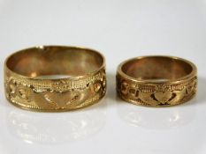 Two 9ct gold friendship rings 8.2g