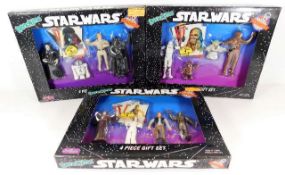 Three Justoys Bendems 4 Piece sets of Star Wars figurines 1993