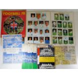 Two football card albums twinned with thirteen 195