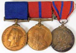 Victorian, Edward VII and George V Police medal set awarded to Police Constable/Police Sergeant Nanc