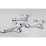 Three Ertl Space shuttle models each approx 3" lon