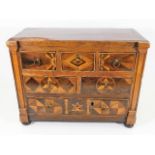 A Victorian masonic marquetry chest 12.25" tall by 15.75" wide