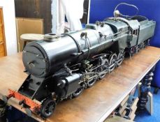 Scratch built Evening Star 92220 5" gauge live steam locomotive with tender, length 71" height 14" w