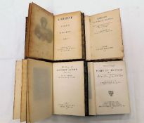 Four leather bound books including Poems of Tennyson 1918, Poems of Matthew Arnold 1916, Horace by W