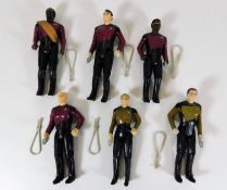Star Trek TNG 1988 six Galoob action figures with