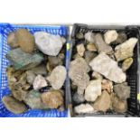 Collection of rocks and minerals (two crates)