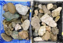 Collection of rocks and minerals (two crates)