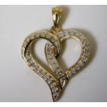 A 9ct gold pendant set with 0.25ct diamonds 1.7g