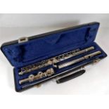 A cased plated flute
