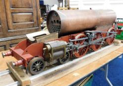 Large part built from scratch live steam locomotive approx 40" long with tender approx 23.5" long, o
