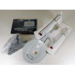 Franklin Mint Star Trek 25th Anniversary NCC-1701 with stand, shuttlecraft and removable dome. COA &