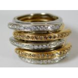 An 18ct two colour gold ring set with approx. 1ct