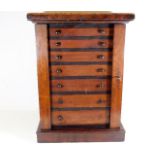 Miniature mahogany Wellington/collectors chest approx 22" high