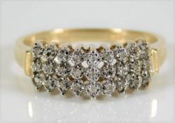 A 9ct gold ring set with diamonds 2.7g size N