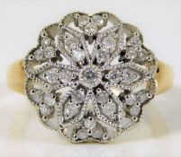 A 9ct gold diamond ring set with 0.5ct diamonds 4.