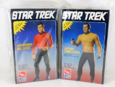 Two Scale Models - Star Trek Chief Engineer Mr Scott and Captain James T Kirk - AMT Ertl Special Col
