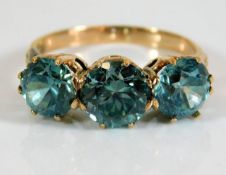 A 14ct gold early 20th Century ring set with Zircon 3.7g size N/O