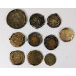 A small collection of antique silver and white metal coins a/f
