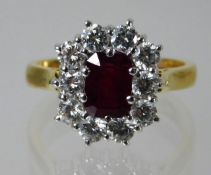 An 18ct gold ring set with approx 1ct of diamonds