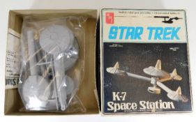 A boxed AMT Star Trek K-7 Space Station Model Kit