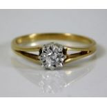 A 9ct gold illusion set diamond ring 1.9g Size O