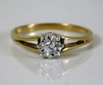 A 9ct gold illusion set diamond ring 1.9g Size O