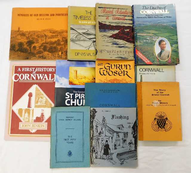 Eleven Cornish related books inc Musical Adventures in Cornwall by Maisie and Evelyn Radford