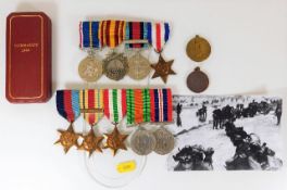WWII medal set including an 8th Army bar African Star awarded to Frederick Henry Alder, who fought a